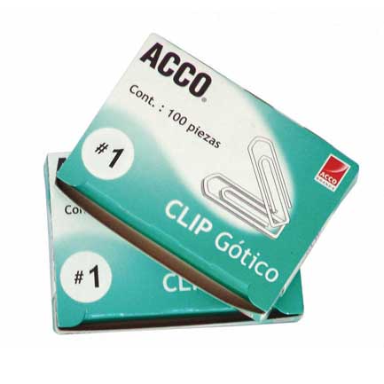 Clip Acco Gotico No.1 Caja C/100 Clips - P1680 FullOffice.com