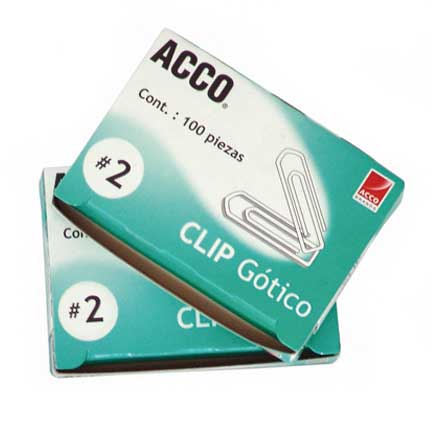 Clip Acco Gotico Tamano No.2 Pqte C/100 Clips - P1690 FullOffice.com