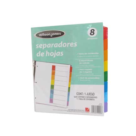 Separador Acco 8 Divisiones Papel Blanco - P2189 FullOffice.com
