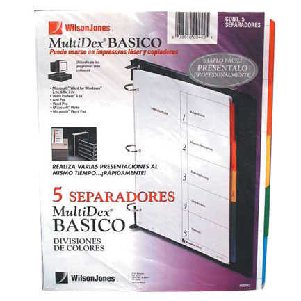 Separador Acco Multidex Basic C/5 Carta P5919 - P5919