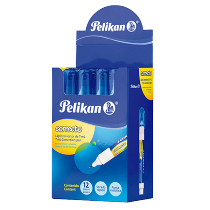 Corrector Pelikan Correcto 7Ml Tipo Pluma C/12 - 01580000 FullOffice.com