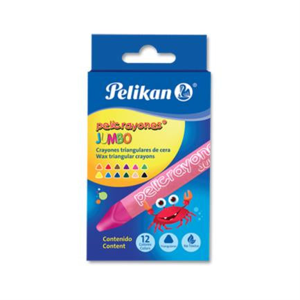Crayon Pelikan Triangular Jumbo C/12 - 50601220 FullOffice.com