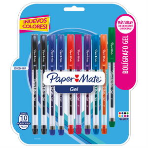 Bolígrafo Papermate Gel Económico Colores Surtidos Blister C/10 Pzas - 2121506 FullOffice.com