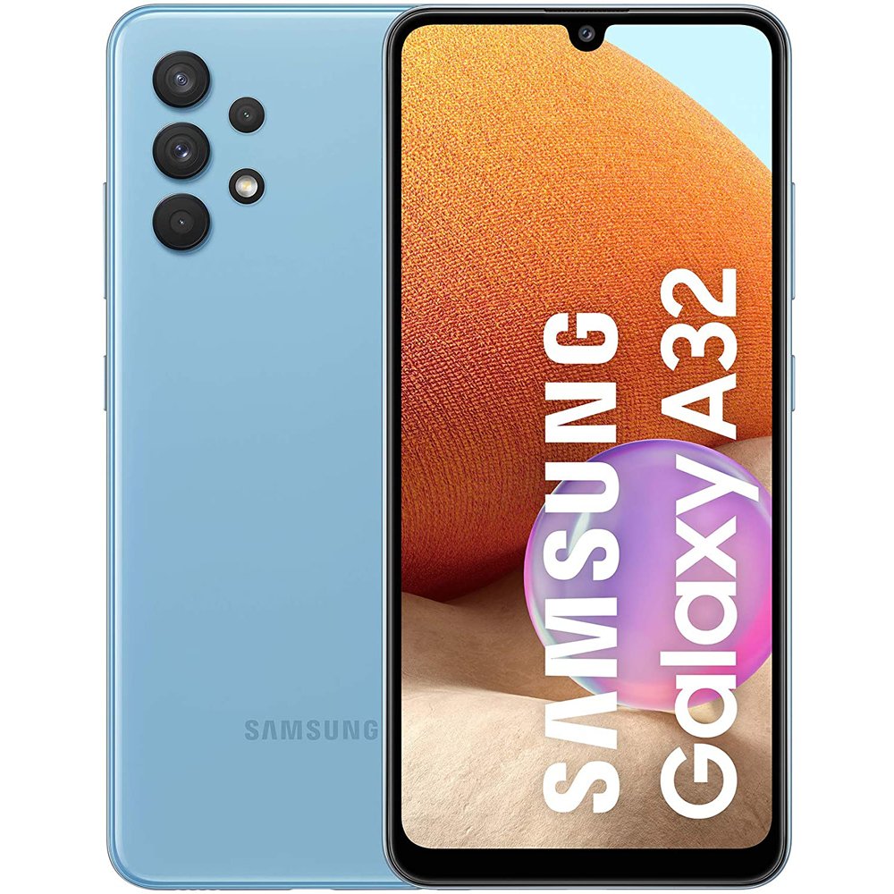 Smartphone Samsung Galaxy A32 6.4" 128Gb/4Gb Cámara 64Mp+8Mp+5Mp+5Mp/20 Mp Mediatek Android 11 Single Sim Color Azul - Sm-A32128Ga