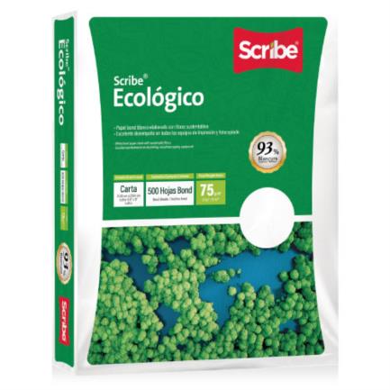 Papel Cortado Scribe Ecológico Carta 93% De Blancura 75Gr Caja C/5000 Hojas FullOffice.com