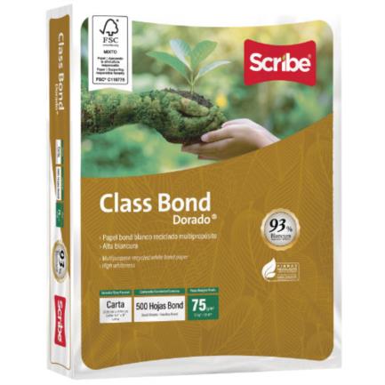 Papel Cortado Scribe Class Bond Dorado Carta 93% De Blancura 75Gr Caja C/5000 Hojas FullOffice.com