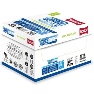 Papel Cortado Scribe Tree Free Carta 100% Reciclado 93% Blancura 75Gr Caja C/5000 Hojas FullOffice.com