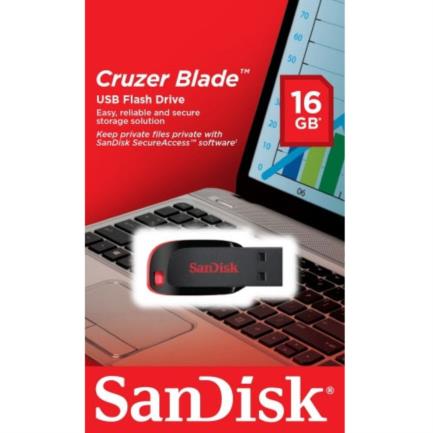 Memoria Usb Sandisk Cruzer Blade Flash 16 Gb Usb 2.0 Color Negro - Sdcz50-016G-B35