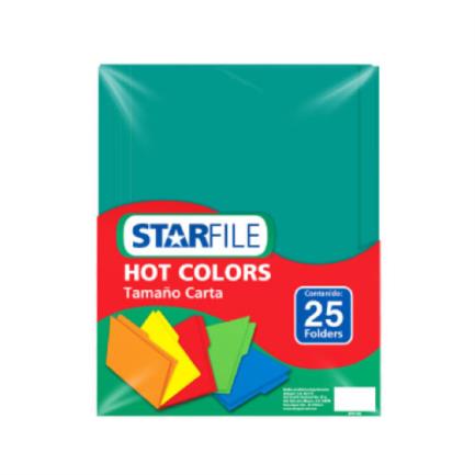 Folder Starfile Hot Colors Carta Color Azul Turquesa C/25 Pzas - Ph0049 FullOffice.com