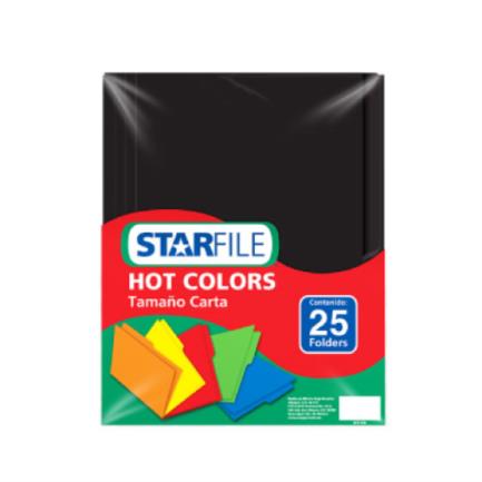 Folder Starfile Hot Colors Carta Color Negro C/25 Pzas - Ph0051 FullOffice.com