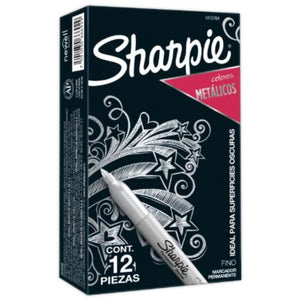 Marcador Sanford 39100 Sharpie Metalico Plata C/12 - 39100 FullOffice.com