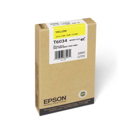 Tinta Epson Stylus Amarillo Plotter Pro 7800/9800 220 Ml - T603400