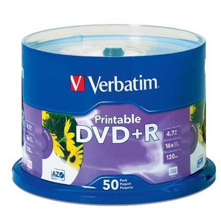 Dvd+R Verbatim 4.7Gb 16X Blanco Ink Printable C/50 - 95136 FullOffice.com