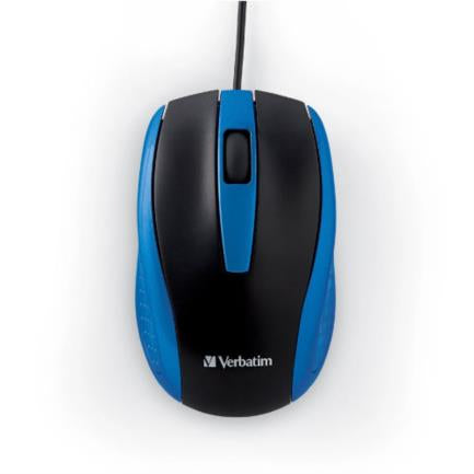 Mouse Óptico Verbatim Con Cable Color Azul - 99743 FullOffice.com