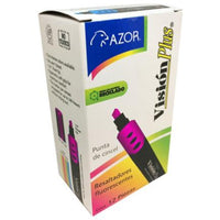 Marcador Resaltador Visión Plus Color Rosa Fluorescente C/12 Pzas - 2600Rs FullOffice.com