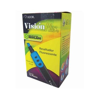 Marcador Vision Plus 2600 Fluorescente Azul C/12 - 2600Az FullOffice.com