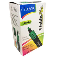 Marcador Resaltador Visión Plus Color Verde Fluorescente C/12 Pzas - 2600Ve FullOffice.com