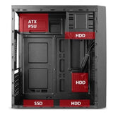 Gabinete Stylos Micro Atx Modelo 2 Fuente De Poder 500W Color Negro - Stpgac4B